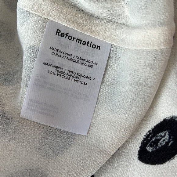 Reformation Black and White Polka Dot Midi Dress - Picture 8 of 8